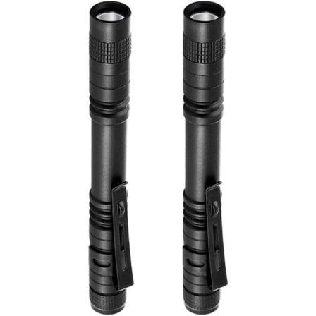 Mini LED Lommelygte, 2 STK Arbejdslampe, 200 Lumen Pen Lommelygte Bærbar Vandtæt Lommelygte til DIY, Arbejde og Nødlys, 2*AAA Batterier