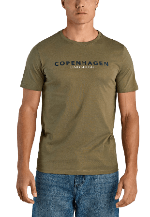 Lindbergh Copenhagen print tee S/S T-Shirt Överdelar Herr Grön 3XL