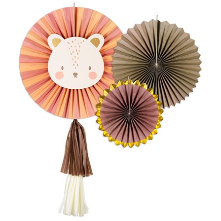 Leo Djungel Dekorationsrosetter 3-pack - Partyninja.se