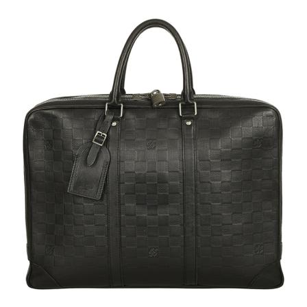 Louis Vuitton Vintage, Pre-Owned Damier Graphite Travel Door Canvas Zwart, Dames, Maat:ONE Size