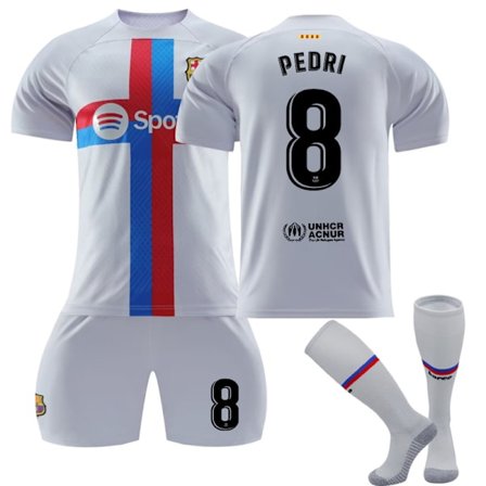 Pedri #8 Barcelona 22/23 säsong borta fotboll T-shirts Jersey Set XL