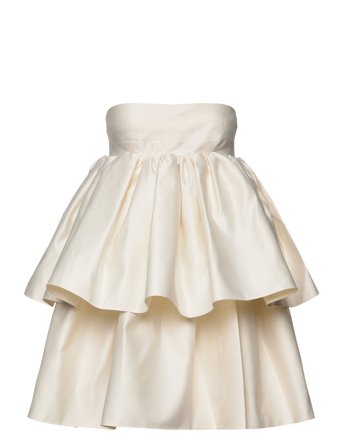 Twill Mini Ruffled Dress Cream ROTATE Birger Christensen