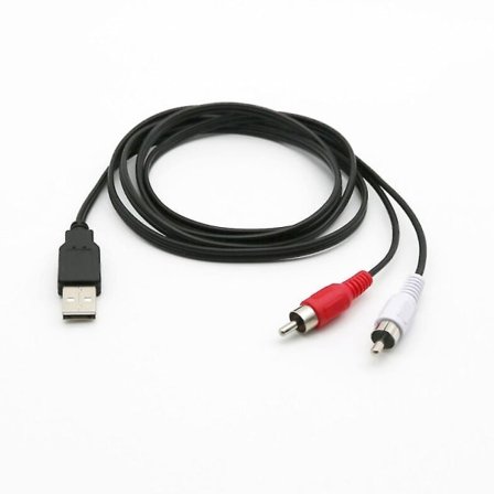 USB A-uros liitäntä 2x RCA Phono-uros AV-kaapeli LED PC TV Aux Audio Video Adapteri