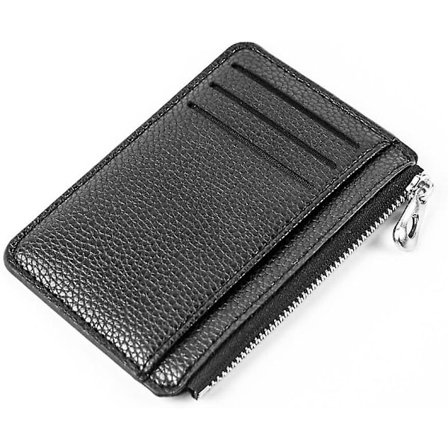 Erittäin litteä lompakko, minimalistinen ohut nahkainen luottokorttikotelo, erittäin ohut mini-lompakko lahjapakkauksessa naisille ja miehille