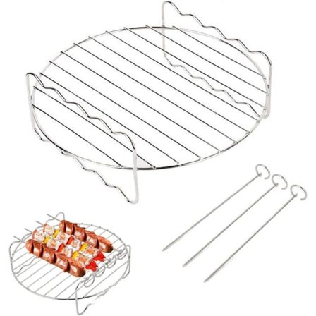 IC til XL Airfryer - Dobbeltlags multifunktionsstativ med spyd - Kompatibel med Philips XL Power Airfryer