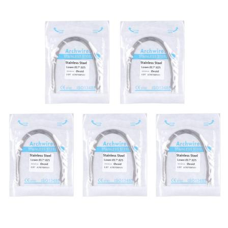 50 stk. rustfritt stål kjeveortopedisk buetråd fleksibel tannregulering rektangulær buetråd 0,17 X 0,25 tommer nedre