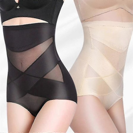 Hudfärg XL Högmidjad Kompression Formande Trosa Slimmande Korsett Mage Skulpterande Byxor Underkläder Shapewear