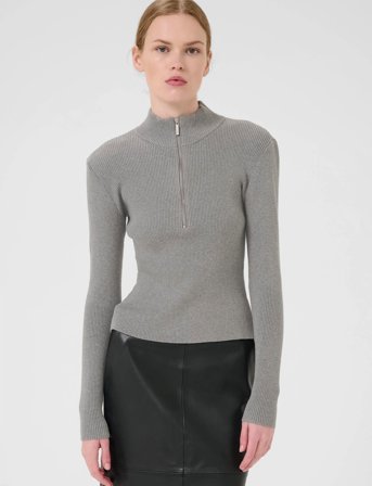 Gestuz Yasmiagz Zipper Pullover Noos - Grey - XS