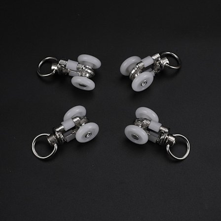 4x Rullende Plastgardin Glidere Bærere Skinne Glide Glider