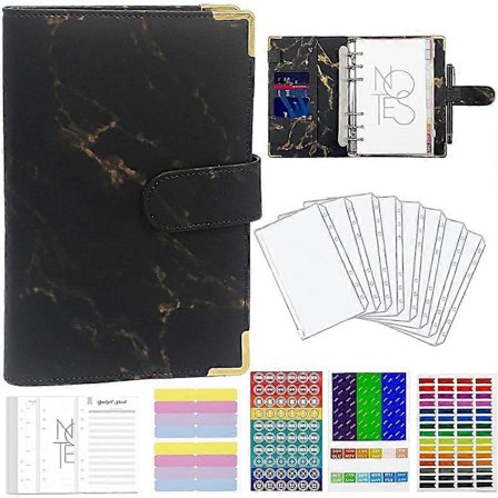 Budget Binder Wallet til Kontantopdeling Pengeorganiseringsmappe Budgetbog Planlægningsmappe med Etiket