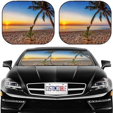 Anpassad solskydd för vindruta – Personlig bild eller text på solskydd för vindruta - Tvådelad solskydd för solskydd.