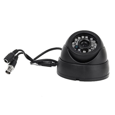 Sort Overvågningskamera Pal 1/3" Cmos 700tvl 24 Led Ir Cut 3.6mm Sikkerhed Indendørs Dome Cctv Kamera 2025th