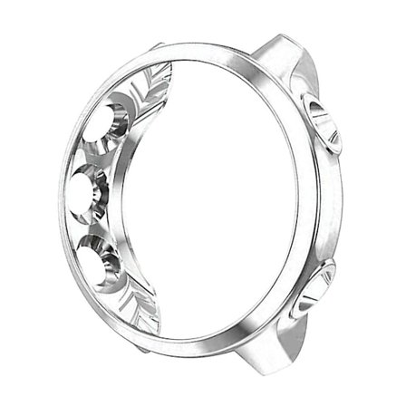 Forgyldt Urskærm Urkasse Beskyttende Urcover Ramme Kompatibel Med Garmin Forerunner 245 Music Smartwatch (sølv)