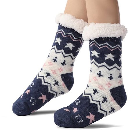 Gulvsokker, varme vintersokker, innesokker, peiskosetøfler, varme sklisikre hussokker for voksne, sklisikre tøffelsokker, tykke plysjsokker