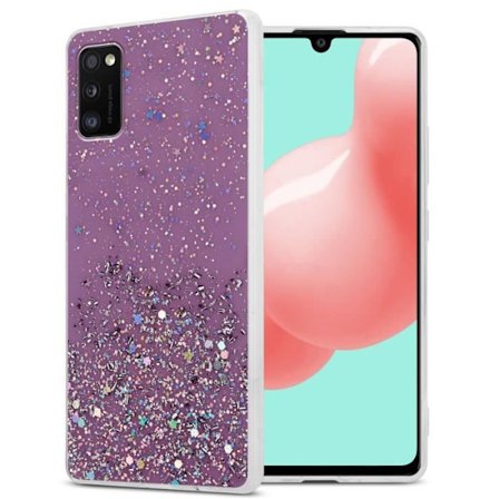 Fodral till Samsung Galaxy A41 Fodral i lila med glitterfodral Skyddande silikon TPU Glitter paljetter