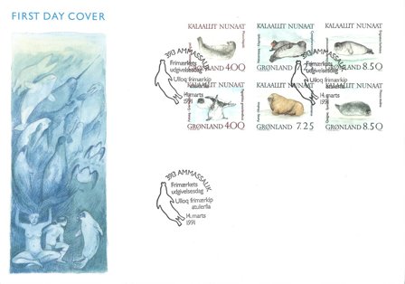 Grønland 1991 - AFA 211-216 - FDC
