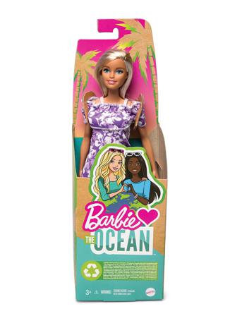 Barbie Loves The Ocean- Purple Floral Dress With Ruffle Toys Dolls & Accessories Dolls Multi/mönstrad Barbie