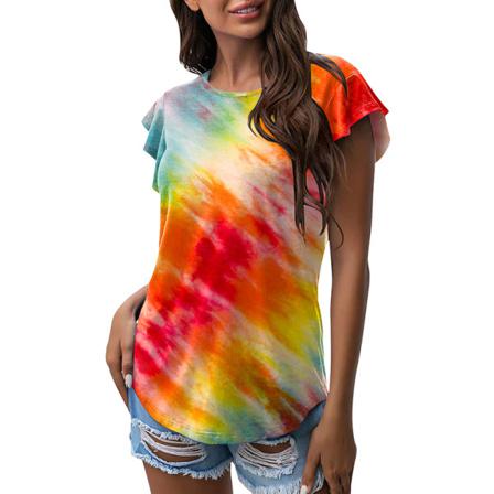 Kortärmad T-shirt För Kvinnor Med Rund Hals