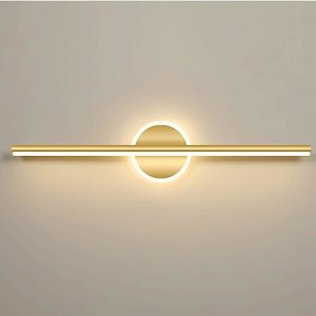 LED-linssivalaisin, moderni kylpyhuoneen meikkivalaisin kylpyhuoneen meikkipeilivalaisin kultainen metallikylpyammeen meikkivalaisin