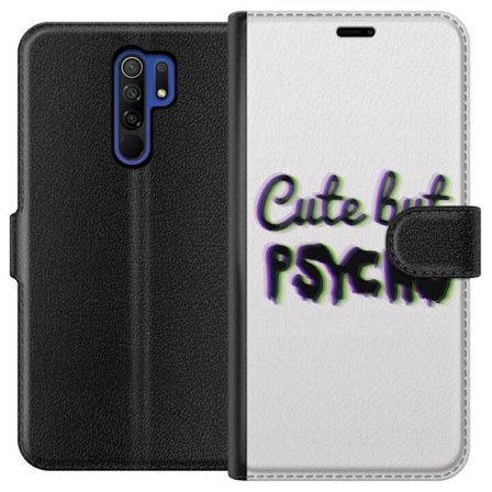 Kompatibel Tegnebogsetui til Xiaomi Redmi 9 Rainbow-farvet legetøjsfigur med et glad ansigt og farverige cirkler i en legesyg studieillustration