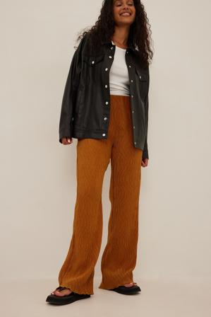 NA-KD Trend Pantalon jambe large - Pantalons d'été - Orange - EU 36