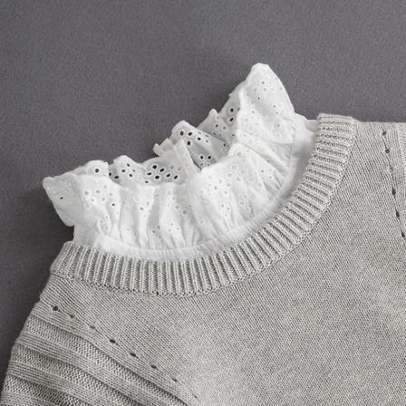 Naisten tekokaulus Irrotettava puolikas Irrotettava Täysin yhteensopiva paita Irrotettava pusero Pusero Puuvilla Talvi Hollow stand collar [white]]