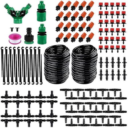 Kastelutiputussarja, 100ft/30m 1/4 säädettävä automaattinen kukkien kastelu mikro puutarhan kasteluletku