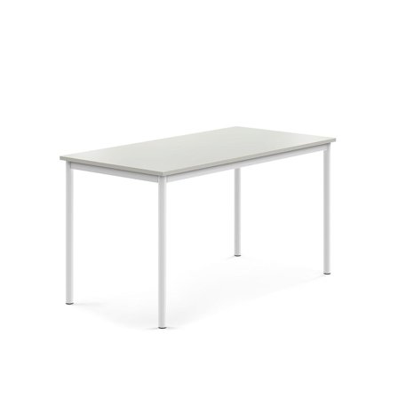 Desk BORÅS, 1400x700x720 mm, grey laminate, white
