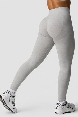 ICANIWILL - Smooth Seamless Tights Light Grey Melange - Träningstights - Dam - Träningskläder från ICIW