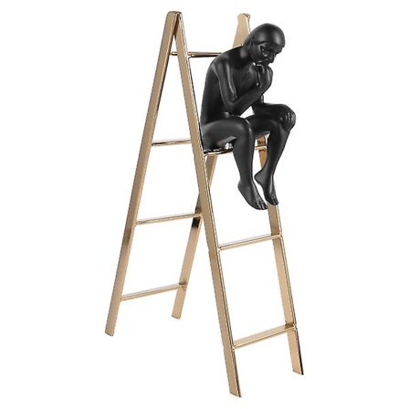 Set Rautaveistos Koriste Rautahahmo Veistos Työpöydän Rauta Koriste Kultainen Musta 30X17cm Kultainen Musta 30X17cm