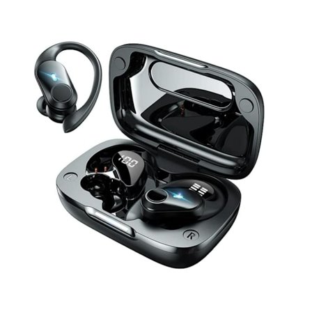 Djupbas Stereo Bluetooth Brusreducerande Hörlurar Svart