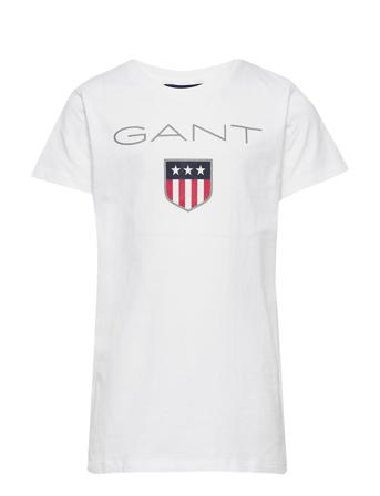 Gant Shield Ss T-Shirt T-shirts Short-sleeved Vit GANT