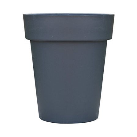 Rund antracitgrå blomkruka