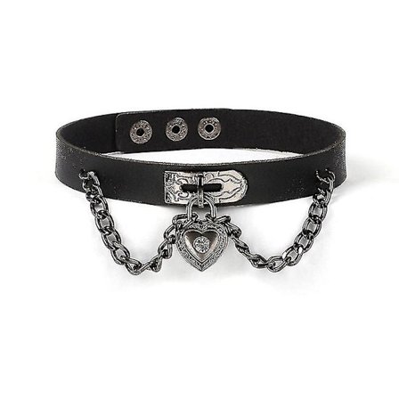 Goottilainen punk-sydänriipus kaulakoru goottilainen keinonahkainen choker-solkivyö
