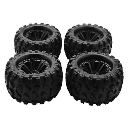 4st 125mm 1/10 Monster Truck Däck & Fälgar Hex 12mm Kompatibel med Traxxas Hpi Savage Xs Tm Flux Lrp