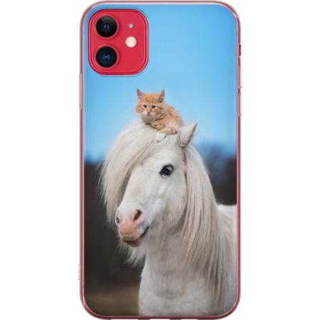 Apple iPhone 11 L pin kyv kuori Kissa ja Hevonen