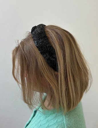 Becksöndergaard Florian Wide Beaded Hairbrace - Black - ONE SIZE