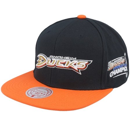 Mitchell & Ness - Negro snapback Gorra - Anaheim Ducks 2 Tone Side Patch Black/Orange Snapback @ Hatstore