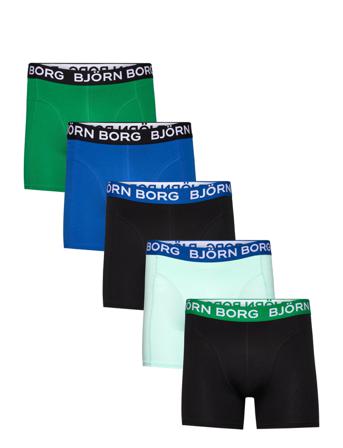 Cotton Stretch Boxer 5P Boxershorts Sort Björn Borg