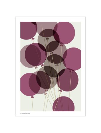 Poster & Frame Balloon Purple - Multi/patterned - 50X70CM