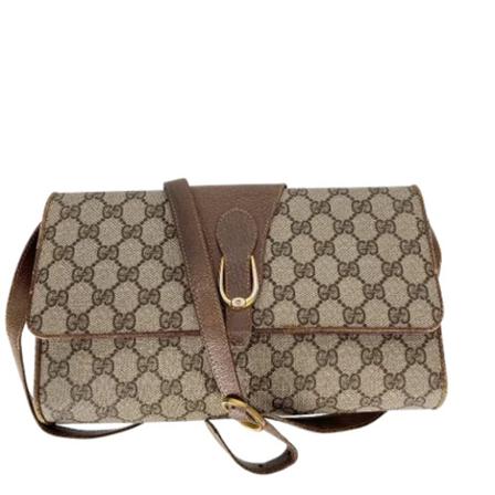 Gucci Vintage, Pre-owned Coated canvas crossbody-bags Bruin, Dames, Maat:ONE Size