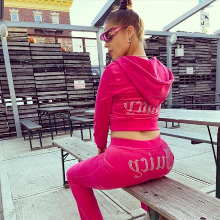 Dame Sammet Juicy Tracksuit Couture Tracksuit Todelt Rose Rød rose Rød
