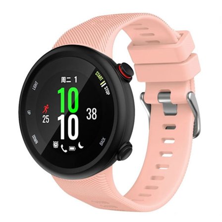 Garmin Forerunner 45S klockarmband med silverspänne i silikon - Rosa