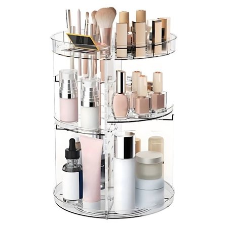 UNIQ 360-Degree Rotating Makeup Storage Organizer - Clear Storage Solution