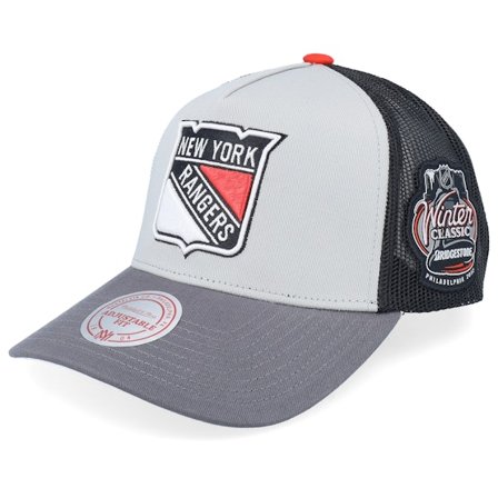 Mitchell & Ness - Hatstore Exclusive x New York Rangers Iron Grey/Black Trucker Trucker Grey Cap - NHL @ Hatstore