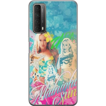 Yhteensopiva Puhelinkuori Huawei P smart 2021 Seikkailumaailma Steve, Creeper ja eläimillä värikkäässä palikkagrafiikassa