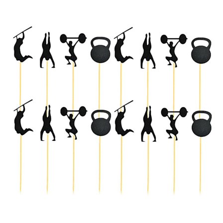 24 stk. Kagepynt Gym Festgaver Dessert Picks Glitter Kage Picks Gym Kage Dekorationer