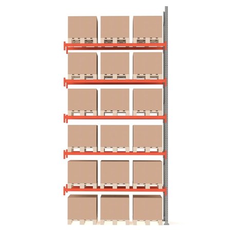 Pallereol ULTIMATE, påbygningssektion, 18 paller, 500 kg/palle, H 6000 mm