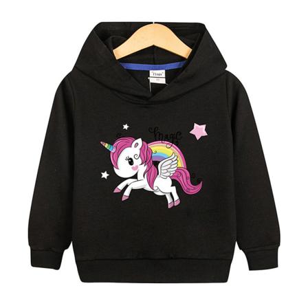 Flickor Långärmad Hooded Neck Höst Toppar Animal Print Sweatshirt