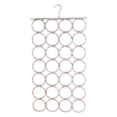 Tilfældig farve, tørklædeholder, tørklædeopbevaringsbøjle med 28 huller, Fo